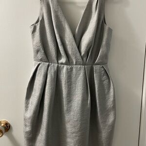 H&M Light Silver Sleeveless V-Neck Mini Dress